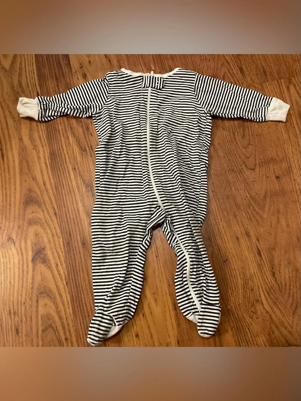 Gerber Black & White Striped Footed Baby One-Piece